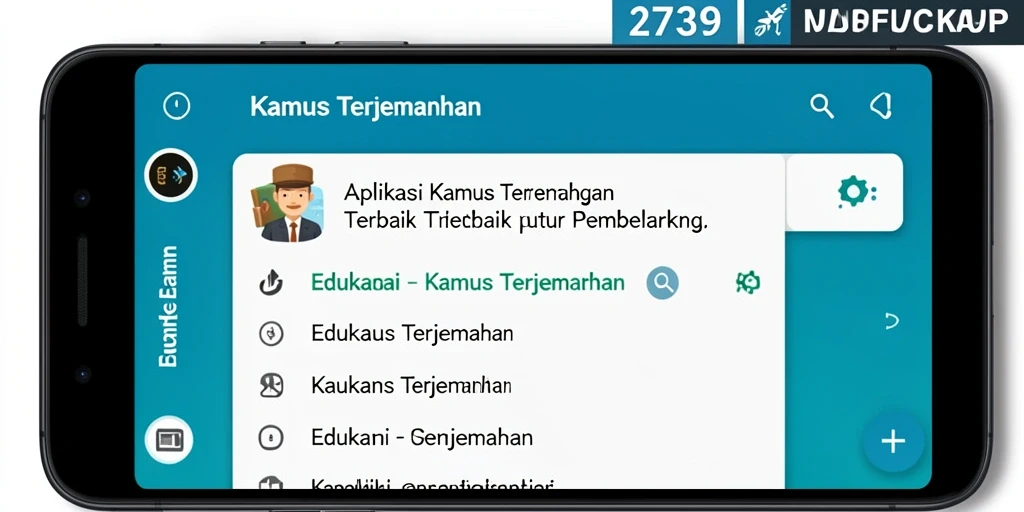 Tampilan antarmuka aplikasi Kamus Terjemahan 2739 yang modern dan intuitif.