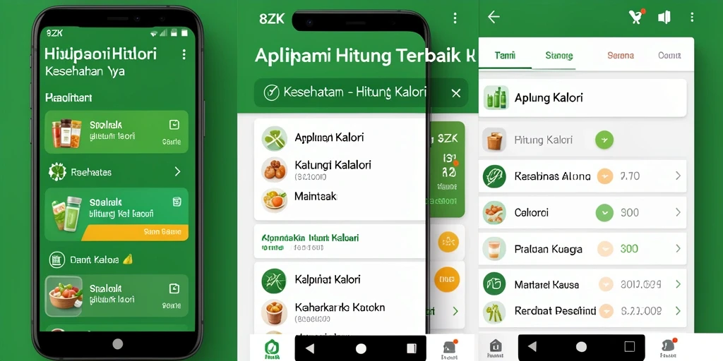 Tampilan antarmuka aplikasi 8ZK untuk hitung kalori secara efisien.