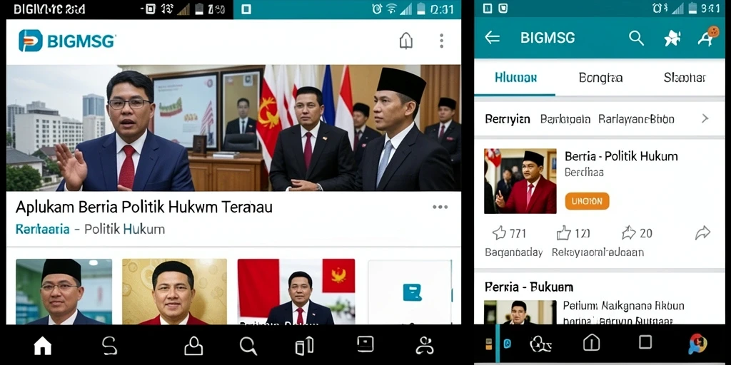Screenshot aplikasi BIGMSG menunjukkan antarmuka sederhana dan informatif.