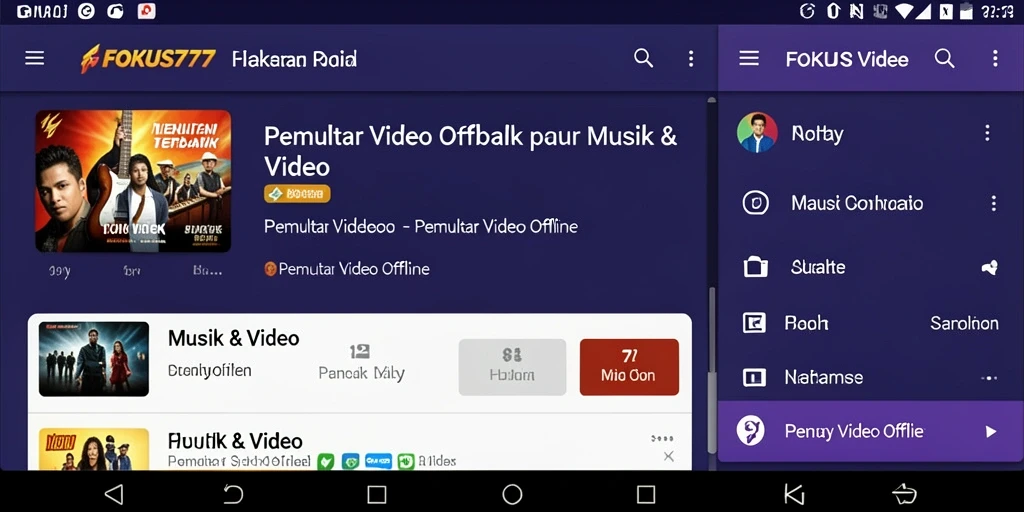 Antarmuka FOKUS777 yang user-friendly untuk Pemutar Video Offline.