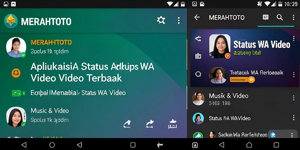 Antarmuka intuitif MERAHTOTO untuk Status WA Video.